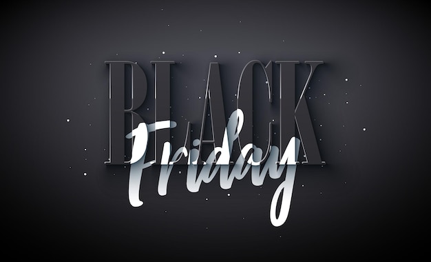 Black Friday Sale Illustration with Outstanding 3d Lettering on Dark Background