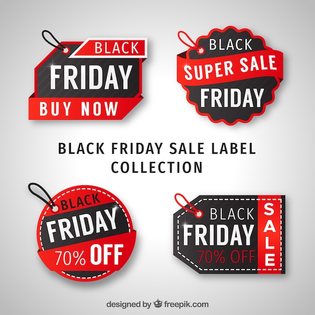 Free vector black friday sale label collection