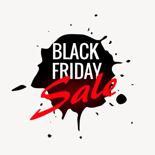 Free vector black friday sale label in ink splash