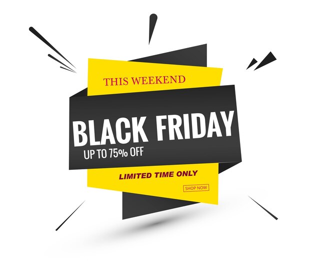 Black friday sale lable banner design