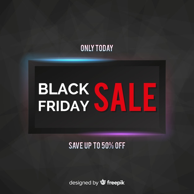 Free vector black friday sale neon background