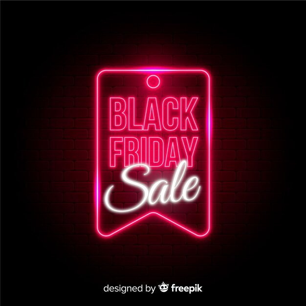 Black friday sale neon background