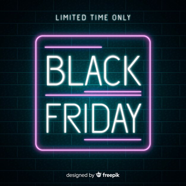 Black friday sale neon background