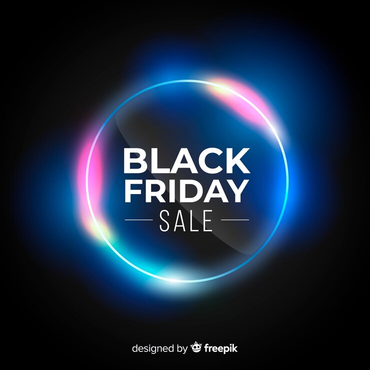 無料Vector ブラックfriday販売ネオンライトの背景