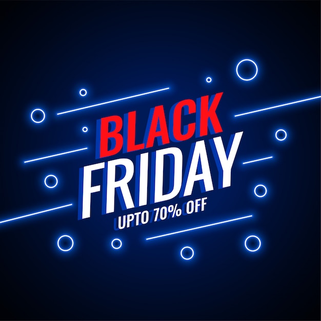 Free vector black friday sale neon style background