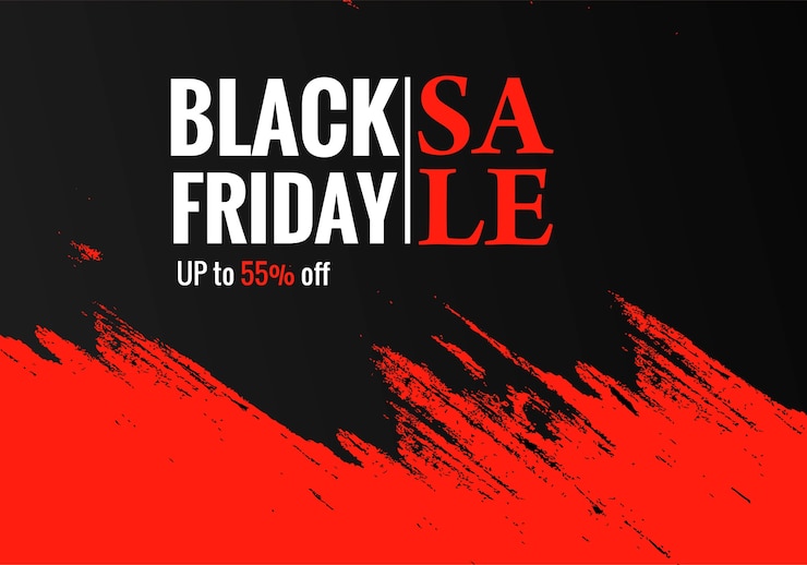 Free Vector black friday sale poster on a hand drawn brush stroke
