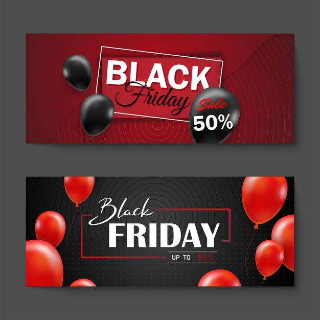Black Friday Sale Poster with black balloons for Retail, Shopping, or Black Friday Promotion style
