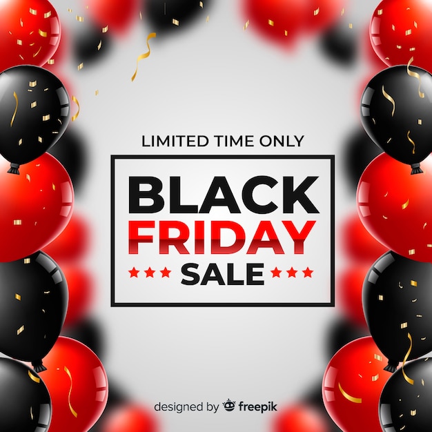 Black friday sale realistic balloons background 