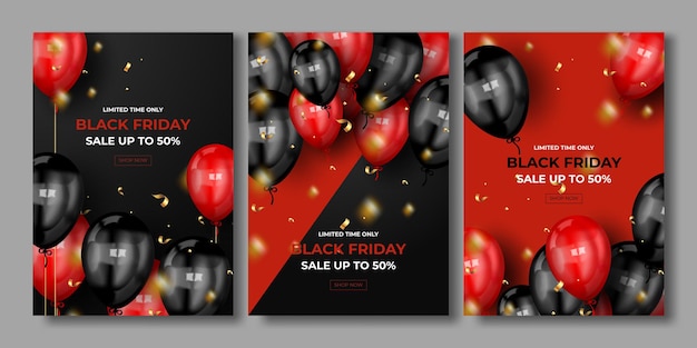 Free vector black friday sale set of posters