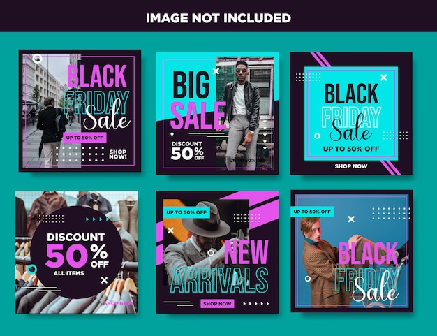 Black friday sale for social media post template