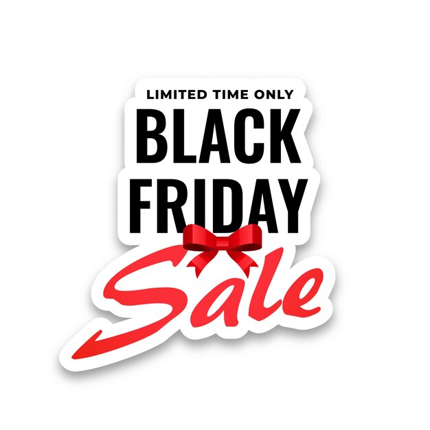 Black friday sale sticker on white background