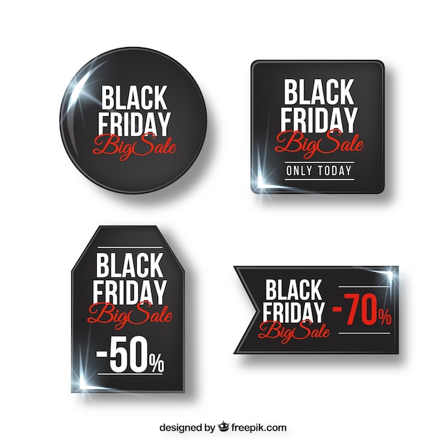 Free vector black friday sale stickers set