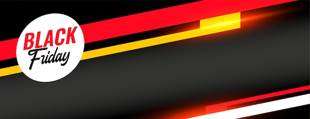 Banner pubblicitario web elegante di vendita venerdì nero