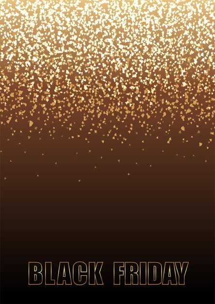 Black Friday Sale Vector Vertical Background illustration With Glittering Gold Powder
