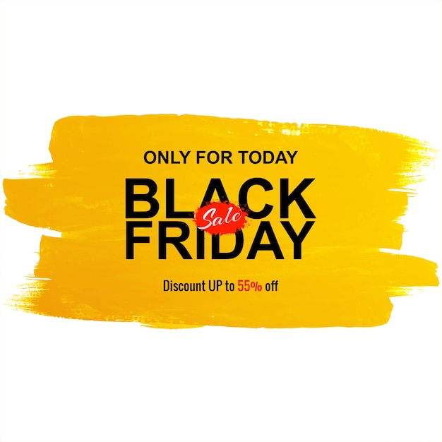 Free vector black friday sale for watercolor brush background