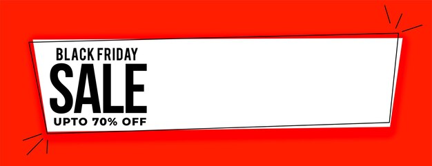 Black friday sale wide banner with offer details