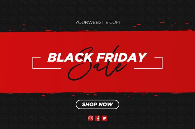 Black friday Sale with Red Brush Background