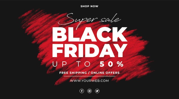 Free vector black friday sale with red stain