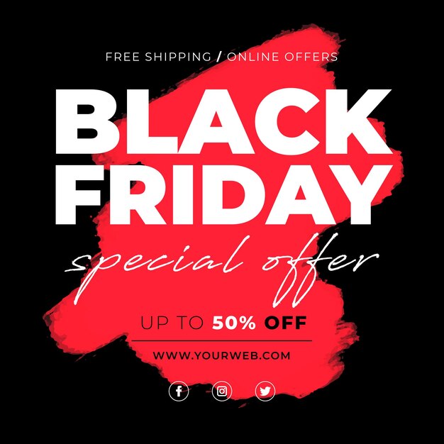 Black Friday Sale with red stain