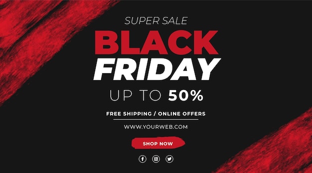 Free vector black friday sale with red stains