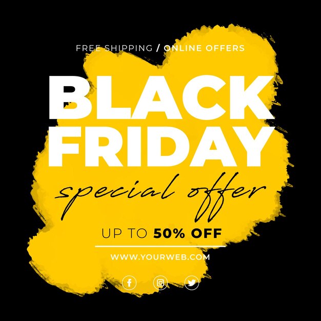 Black Friday Sale with yellow stain