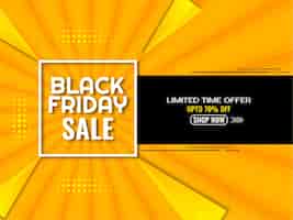 Бесплатное векторное изображение Черная пятница продажа желтый и черный фон