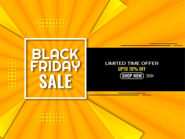 Free vector black friday sale yellow and black background