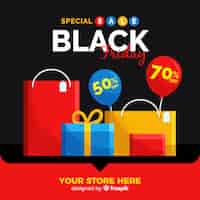 Free vector black friday sales background in flat design