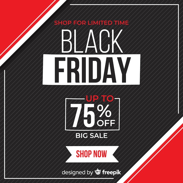 Black friday sales background in flat design