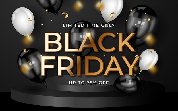 Black friday sales background with balloons