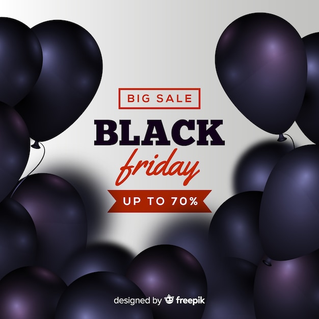 Black friday sales background with balloons