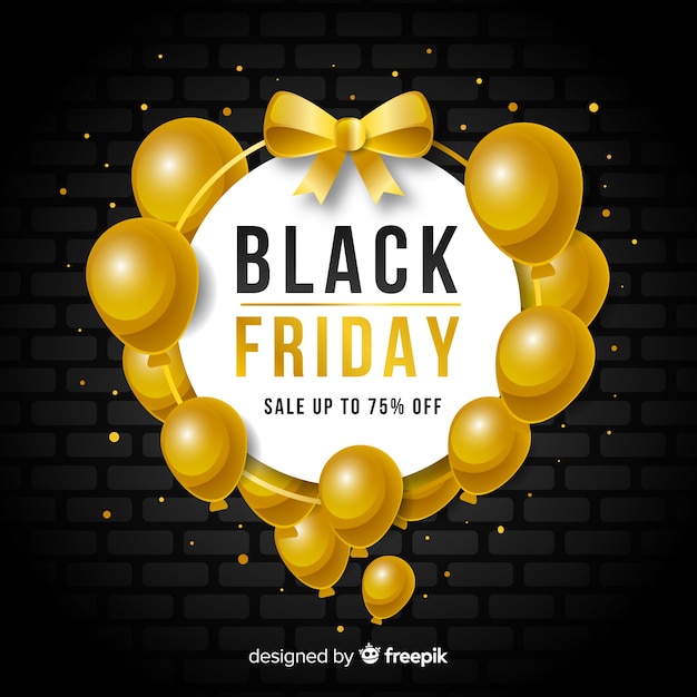 Free vector black friday sales background with balloons