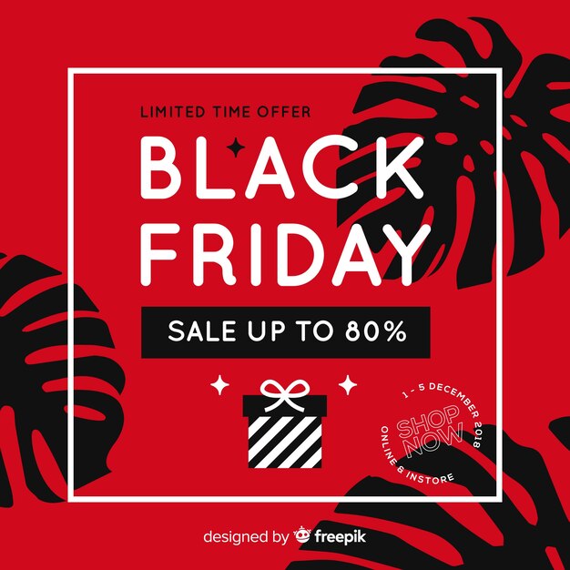 Black friday sales background with leaves