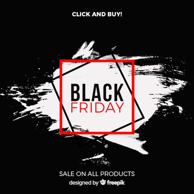 Free vector black friday sales background with watercolor stains