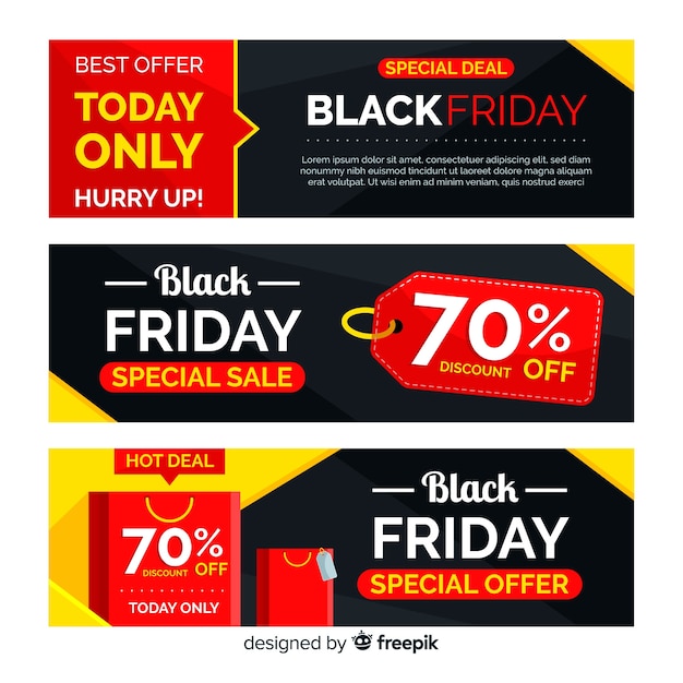 Free vector black friday sales banner templates