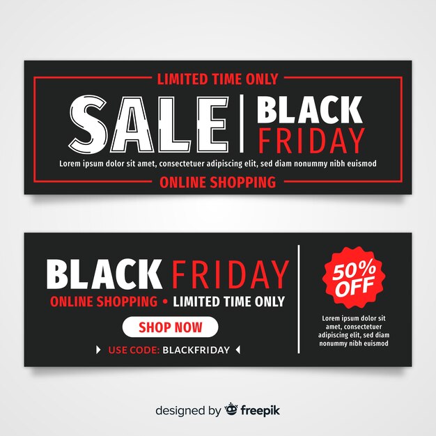 Black friday sales banner templates