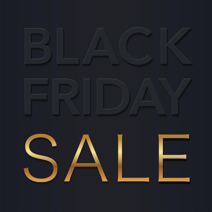 Free Vector black friday sales vector 3d logo isolated on a dark background