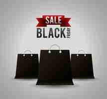 Free vector black friday shopping sales background