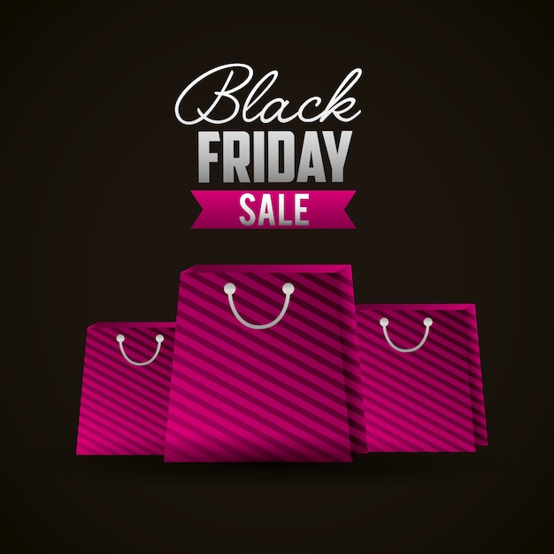 Free vector black friday shopping sales background