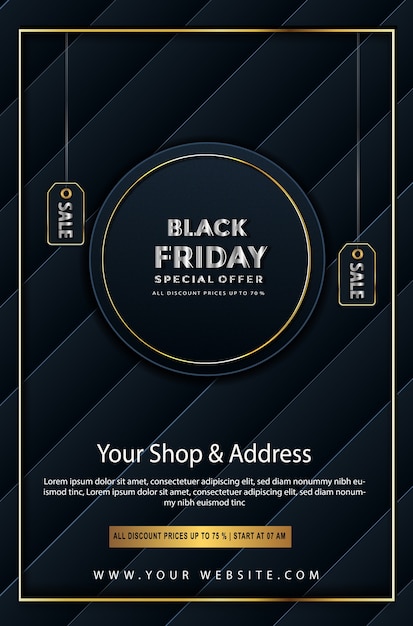 Free vector black friday special offer discount up to poster