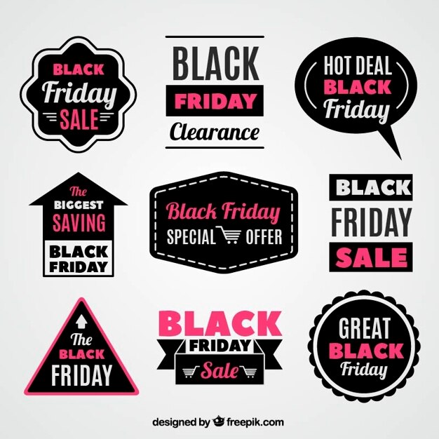 Free vector black friday special offer stickers set