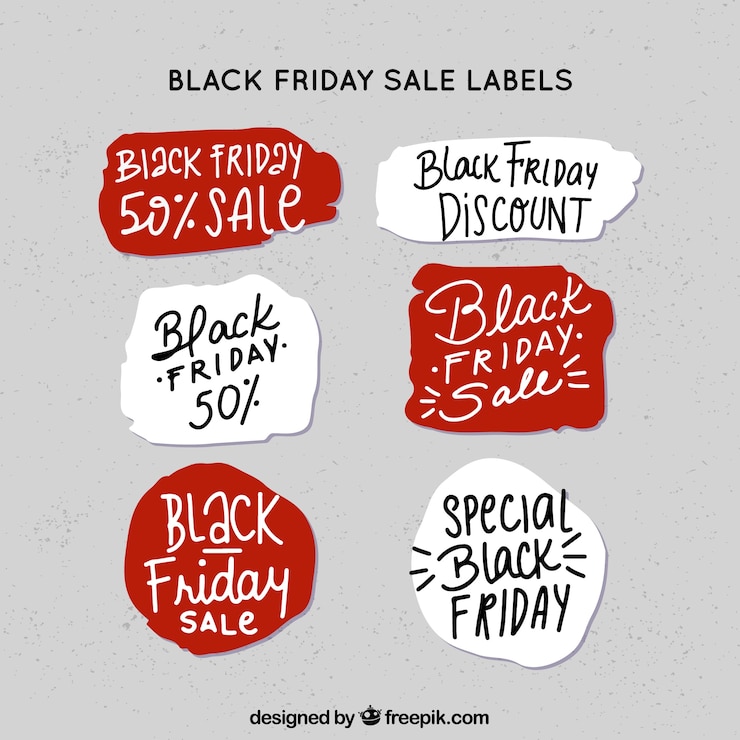 Free Vector black friday stickers set