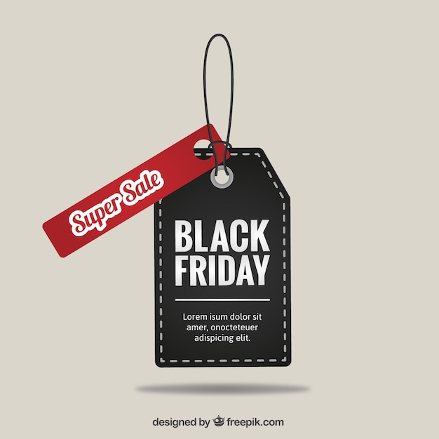 Black Friday super sale tag vector