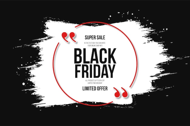 Black friday super sale with white splash backgrund