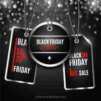 Free vector black friday tags pack