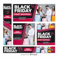 Free vector black friday web banners