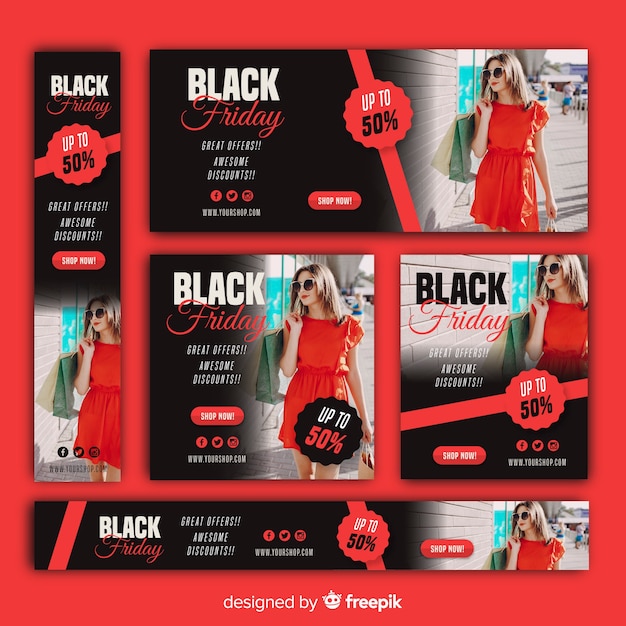 Black friday website banner template