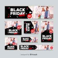 Free vector black friday website banner template