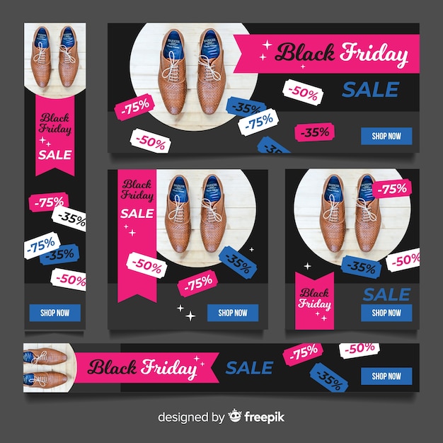 Free vector black friday website banner template