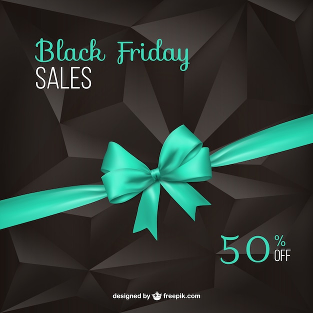 Black friday with turquoise ribbon